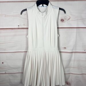 Prince White Sleeveless Pleated Pickleball Mini Dress
